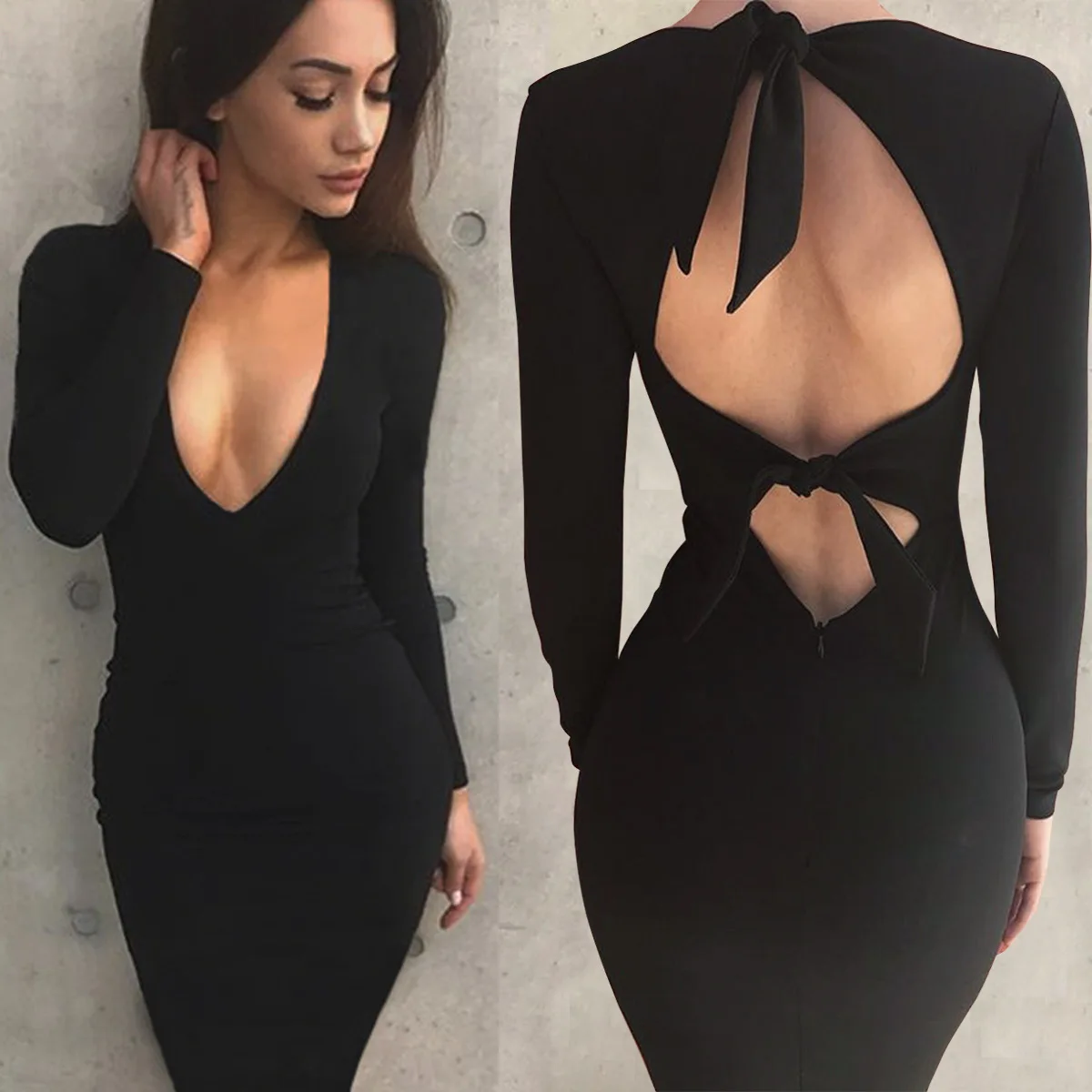 Облегающее платье женские элегантные облегающие платья Vestidos сексуальные с v