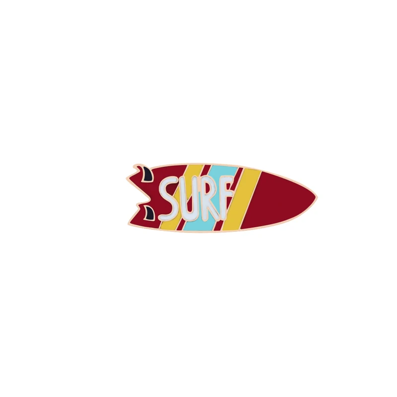 Surf Подарки для мальчиков крутая брошка мультфильм ювелирные изделия для женщин серфинг стрельба из лука мяч булавка милые звезды крылья рюкзак джинсовая рубашка реквизит украшения - Окраска металла: Surf