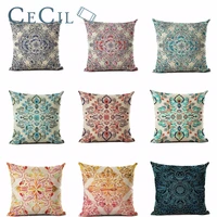 bohemian cotton linen cushion cover decorative pillowcase chair seat waist square 45x45 home living throw pillow cover cojines