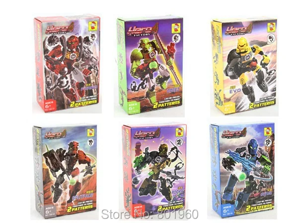 gift toys free shipping 6boxes/set small hero factory 12CM robots 4.0 intelligent star wars block educational toy for boys |