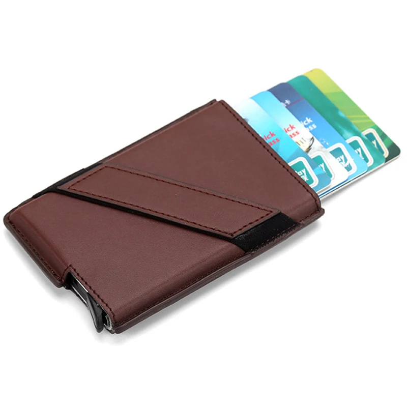 2019 New Metal Card Holder RFID Aluminium Alloy Credit PU Leather Wallet Antitheft Men Automatic Pop Up | Багаж и сумки