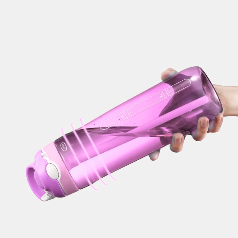 Purple Спортивная бутылка для воды на открытом воздухе, большая емкость, 750 мл, портативный чайник, бутылка для питья, присоска для верховой езды, кемпинга, туризма, езды на велосипеде - Цвет: Purple