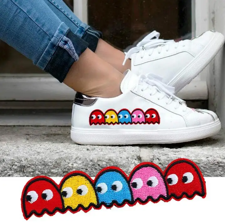 Заплатка с утюгом Pacman в стиле ретро 80 х|Заплатки| |