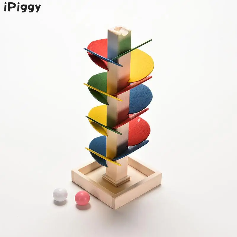 Игрушка iPiggy деревянное Дерево деревянный шар бегущий трек игра ребенок дети
