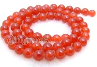 qingmos 8mm round red natural jades gem stone loose beads for jewelry making necklace bracelet strands 15 los371