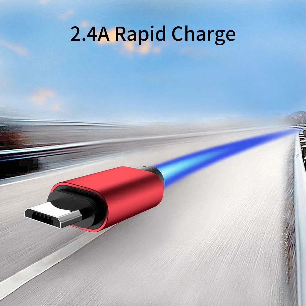 REZ Micro USB кабель 2.4A быстрое зарядное устройство Microusb для Samsung Xiaomi Huawei HTC Tablet Android
