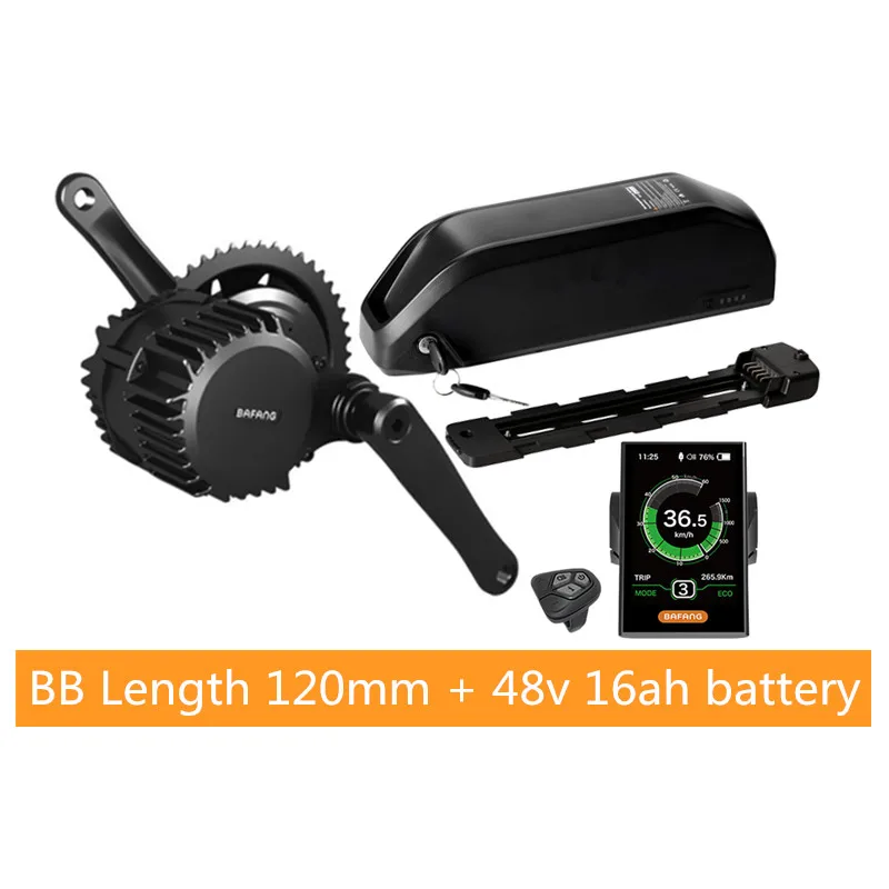 120mm 48v 16ah EU US RU No tax Bafang BBSHD mid drive 48 в 1000 Вт комплекты электродвигателей для электровелосипедов с 48 в 52 в 17.5ач литий-ионная аккумуляторная батарея для электровелосипеда - Цвет: 120mm 48v 16ah
