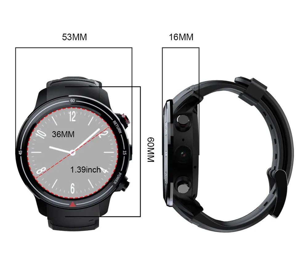 LOKMAT LOK01 4G SIM Smartwatch 3gb32гб MTK6739M Android 7 1 фитнес трекер 39 &quotAMOLED дисплей WiFi GPS 620 мАч Смарт