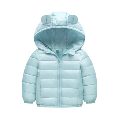 Light Green DIMUSI/осенне-зимние куртки для мальчиков модные хлопковые плотные ветровки Повседневная Верхняя одежда для маленьких девочек, детская 13 видов цветов с капюшоном, 8 лет - Цвет: Light Green