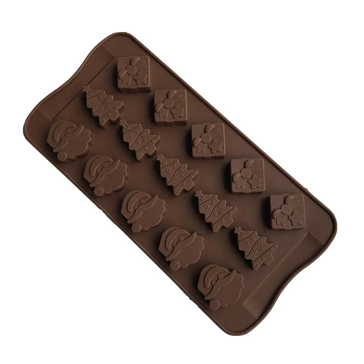 Food Grade 15 series silicone chocolate mold Cake Christmas tree Santa Claus head handmade soap | Дом и сад