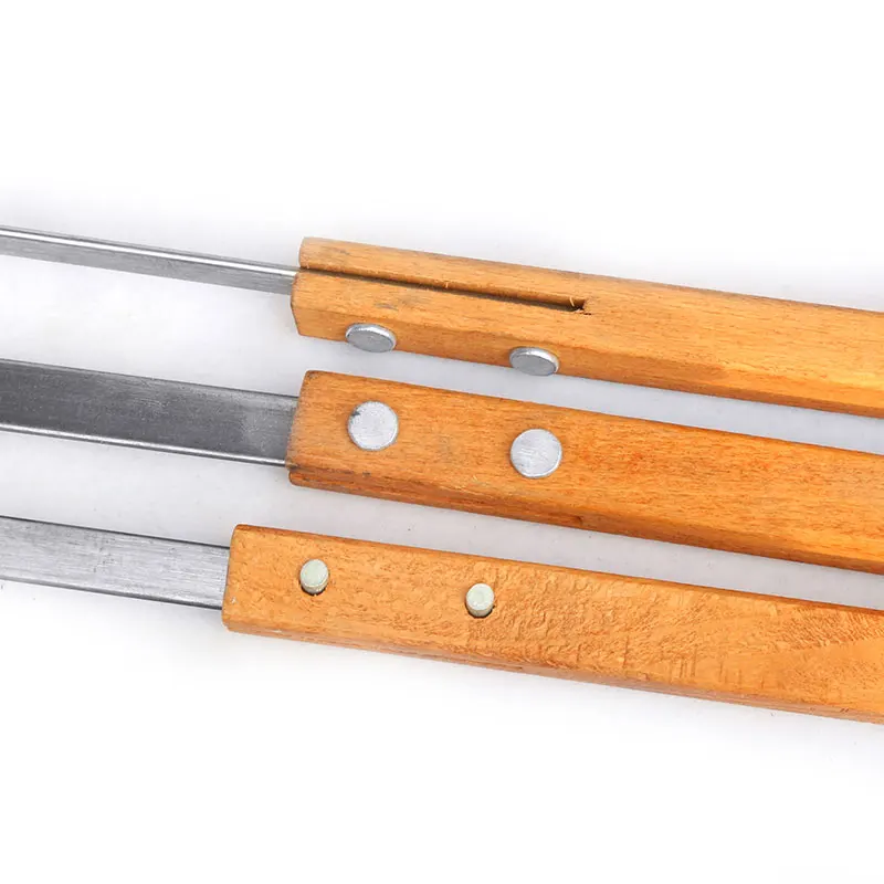 Brochetas grandes de acero inoxidable para barbacoa, pinchos de estilo brasile&ntilde;o, Shish Kebab Kabob, hoja ancha, 59CM, 49CM, 39CM de largo, nuevo-2