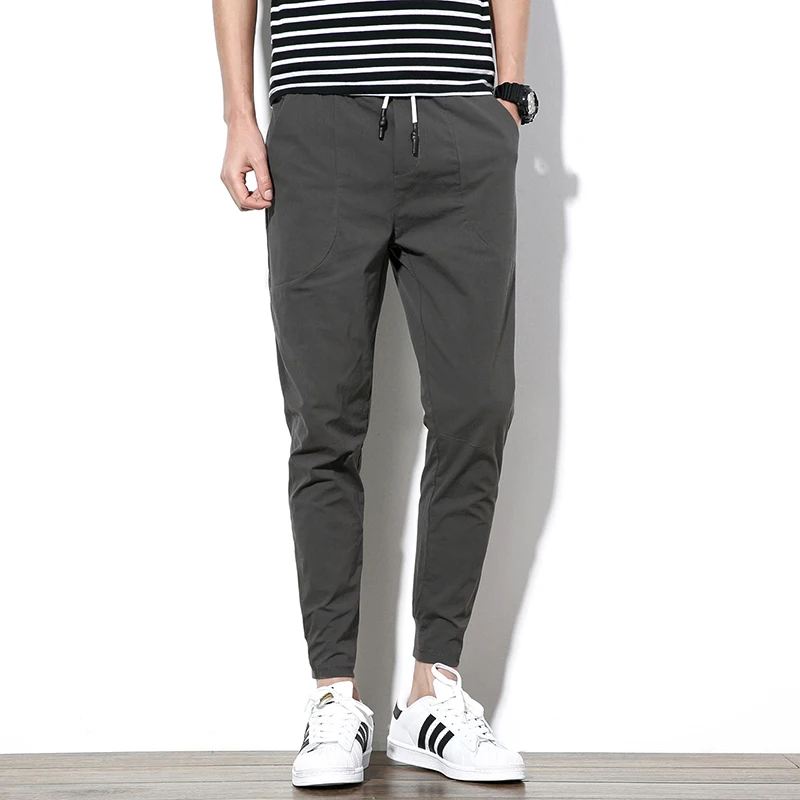 M-5XL! 2017 летние тонкие однотонные повседневные брюки длиной до щиколотки узкие