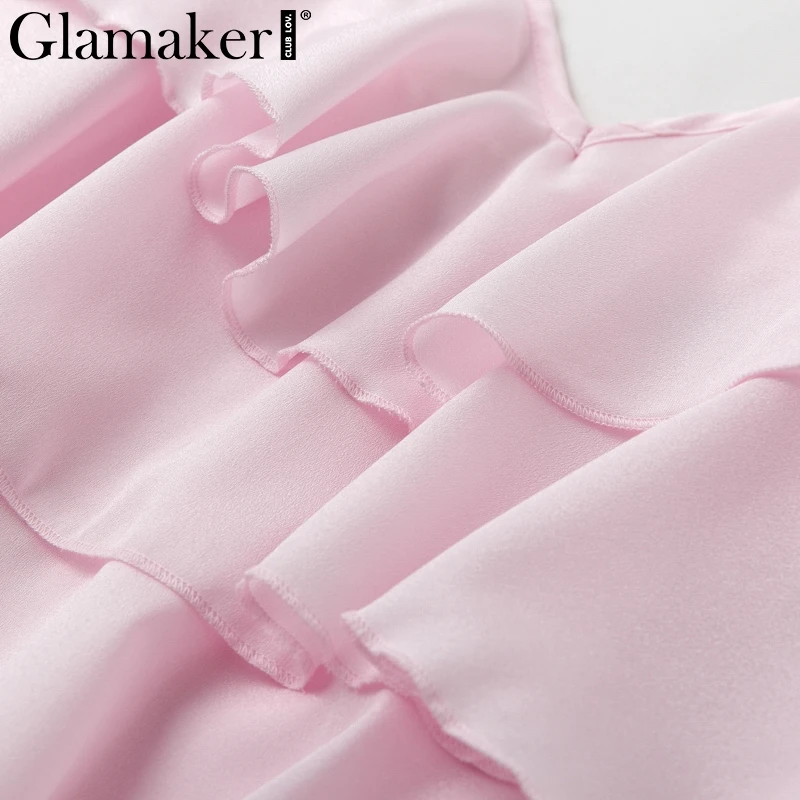 Glamaker, шифоновый, с открытой спиной, с рюшами, синий, сексуальный, Мини Сарафан, для женщин, для отдыха, Пляжное Платье, женское, повседневное, для вечеринки, летнее, Клубное платье, vestido