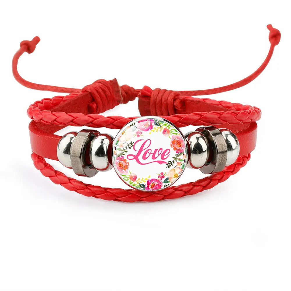 Новые Красочные Вера Надежда МЕЧТА ЛЮБОВЬ буквы кожаные браслеты женские Прямая