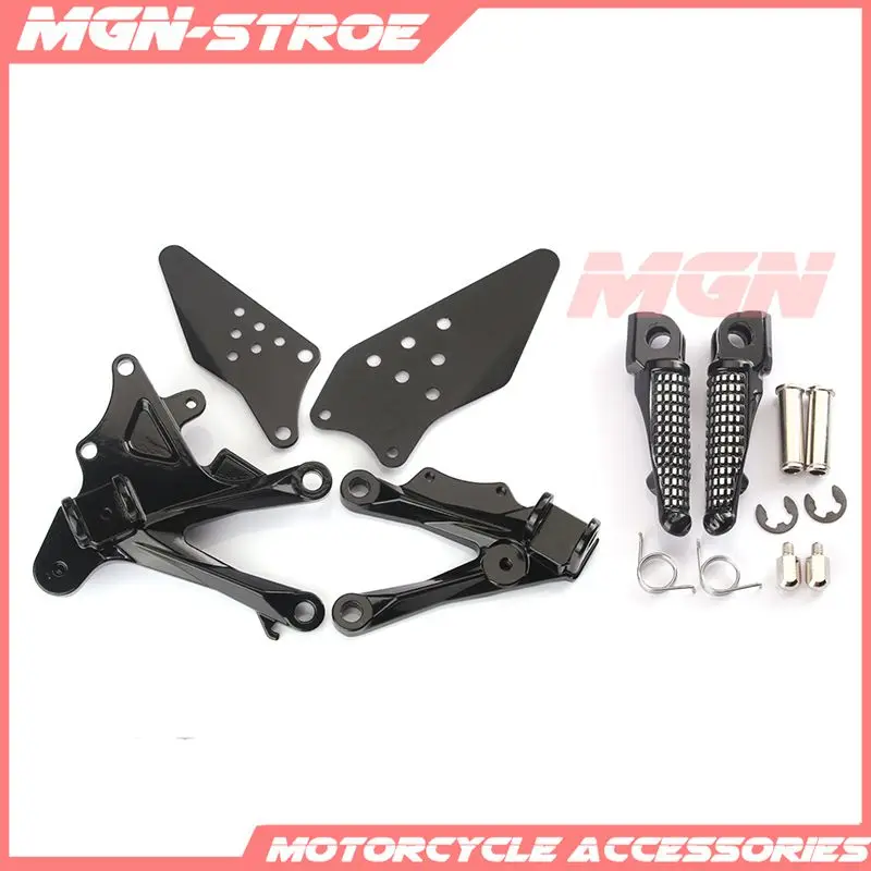 Передней Подножки колышки подставка для ног кронштейн для KAWASAKI ZX10R 2006 2007 2008 2009 2010 06 07 08 09 10 2006-2010 мотоцикл - Цвет: Черный
