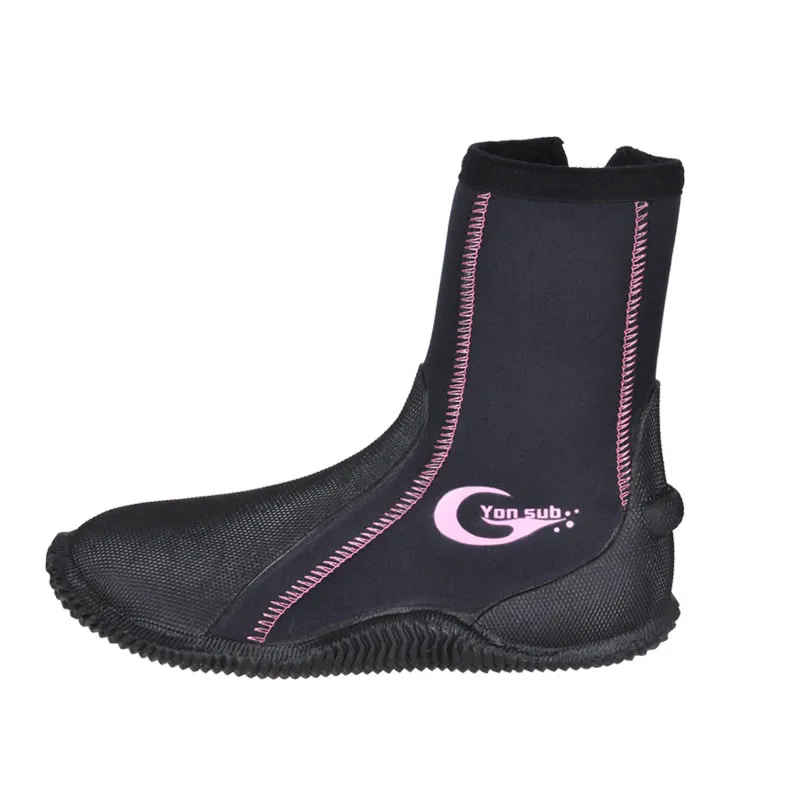 Розовый 5MM Anti-slip Diving Boots Neoprene Scuba Diving Shoes High Upper Warm Beach Swimming Shoes Fins Fishing Accessories - Цвет: Розовый