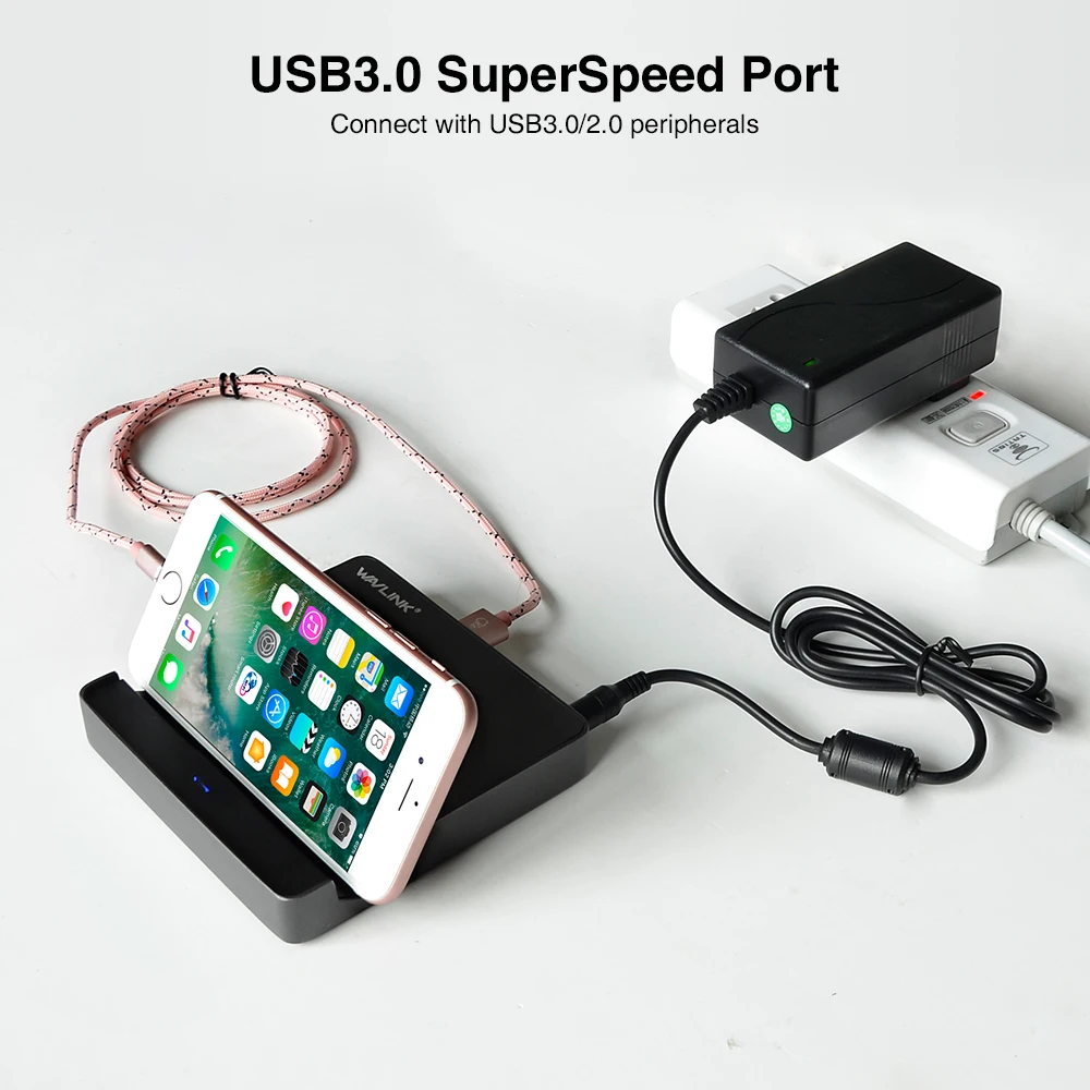 Wavlink Алюминиевый USB 3 0 мини док станция 1 Gen 2 Type C дисплей 50 Вт с доставкой питания 4K @