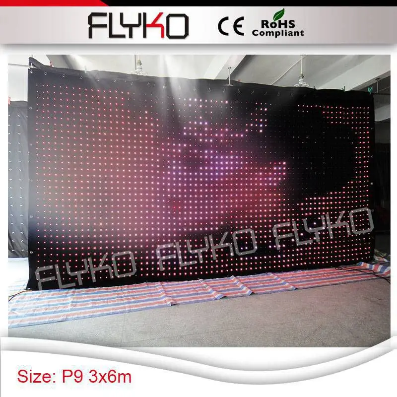 P90mm 3x6m Высокая прозрачность led Китай музыкальный сценический дисплей видео