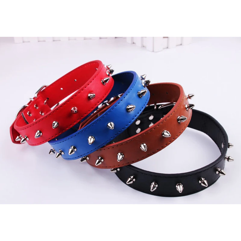 Высококачественный ошейник для собак из искусственной кожи крутые шипованные