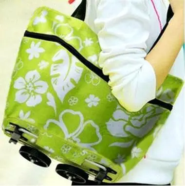 Free shipping portable shopping cart foldable trolley tote bag with wheel Rolling folding | Багаж и сумки