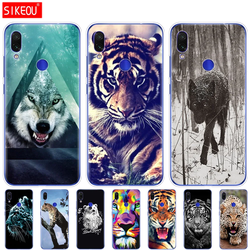 Для Xiaomi Redmi Note 7 чехол силиконовый Redmi Note 7 pro Чехол Fundas Coque Волк тигр, Лев, Леопард медведь животное