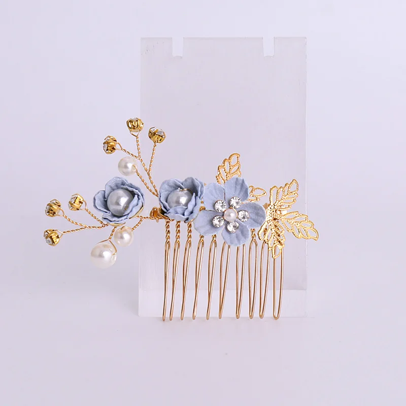 Handmade Flower Hair Comb Pearl Crystal Bride Pin Sticks Women Girl Headpiece Jewelry Wedding Accessory SL | Украшения и