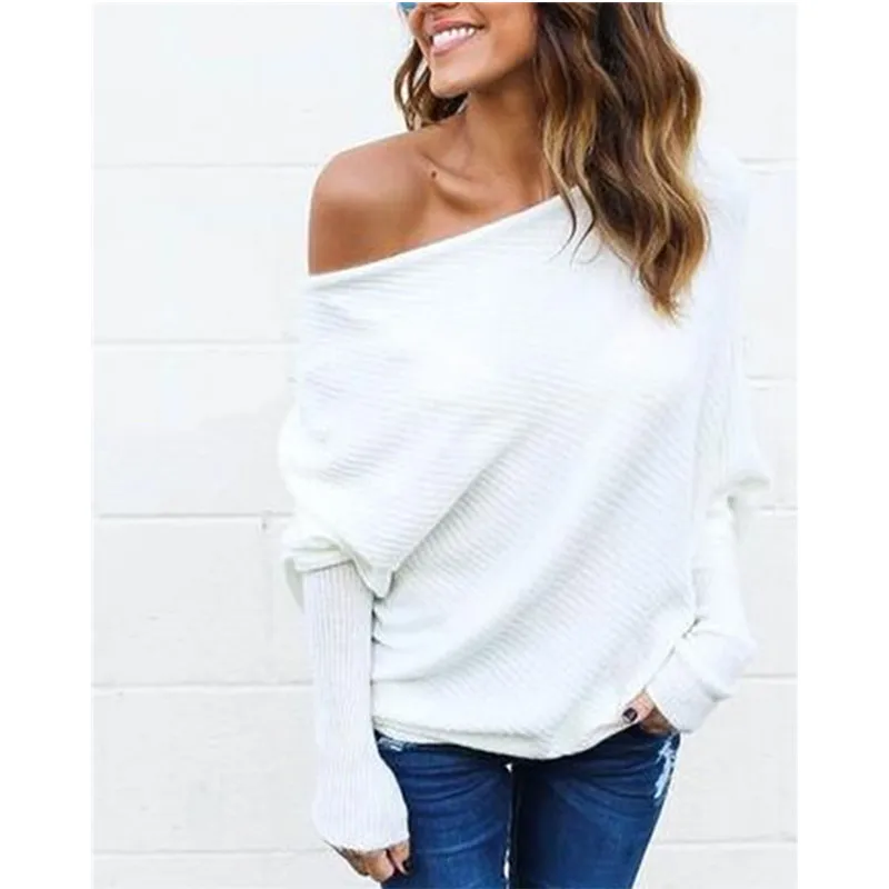Sexy off shoulder sweater bat sleeve sweaters Top Female Blusa autumn winter casual 2018 new | Женская одежда