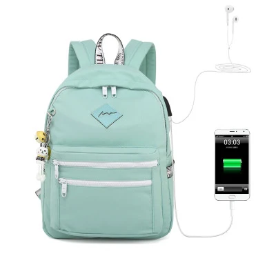 WINNER, новинка, Корейская версия, USB, женский рюкзак, анти-кража, Школьный Рюкзак Для Путешествий, маленький, свежий, для ноутбука, школьные сумки для мужчин, Zaino - Цвет: green