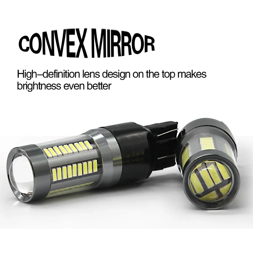 Современный Автомобильная фара DRL 66 W 4014 66SMD Противотуманные фары H7 T20 7440 7443 1156 1157 7000LM белого и красного цветов хода Включите одиночные огни