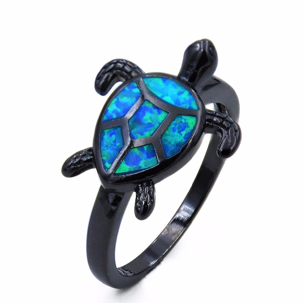 2017 новое поступление цвет морской волны синий опал черепаха кольцо Пляжная