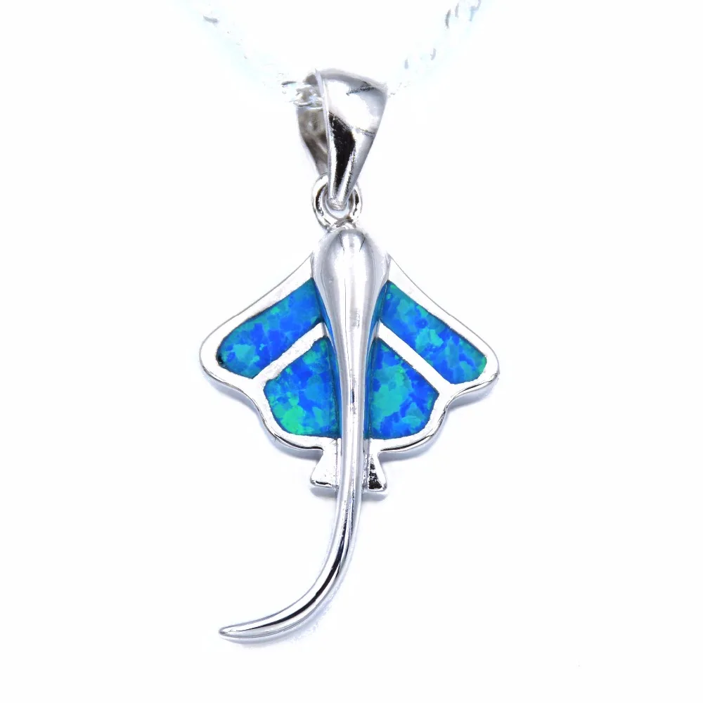 Оушен синий Манта луч Стингрей рыба опал кулон с созданным опалом|pendant blue|pendant