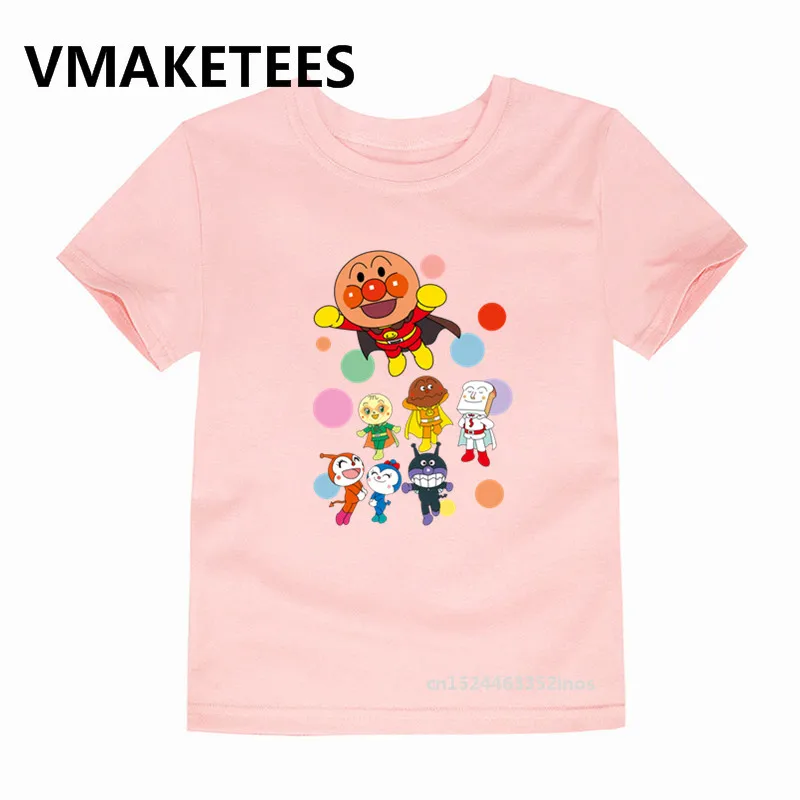 Anpanman/футболка с мультяшным принтом детская забавная одежда Baikinman летняя футболка