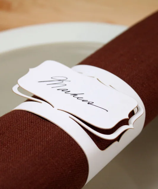 Бумажные держатели колечки для салфеток свадьбы и вечеринки свадебный душ