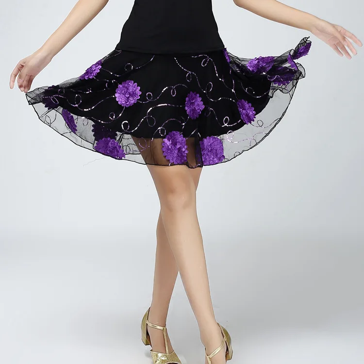 Женская юбка для латиноамериканских танцев с аппликацией без отделки костюм