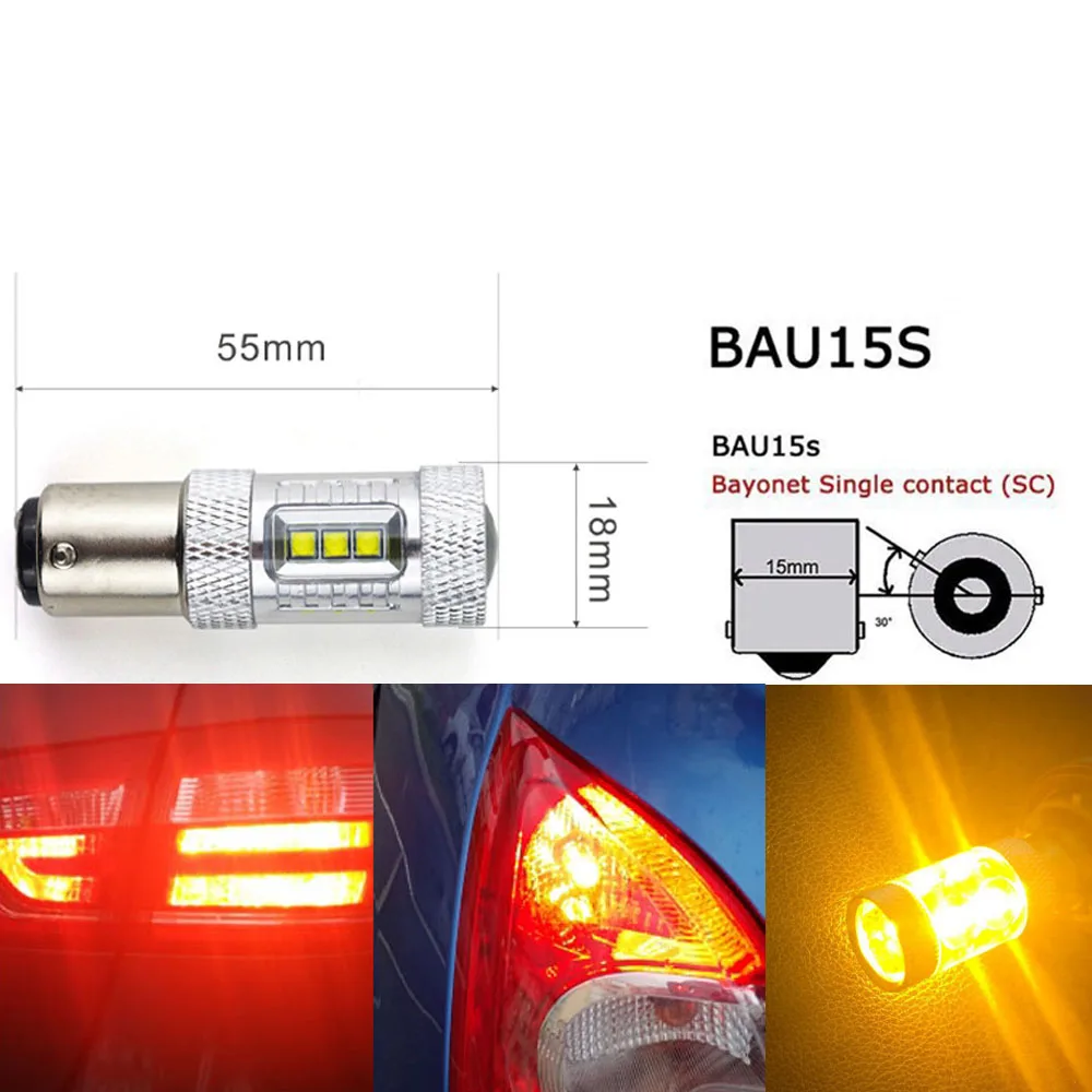 Светодиодный светильник 2x Canbus BAU15S 7507 PY21W 1156PY светодиодный для BMW E36 E39 E46 E53 E60 E61 E82 E90