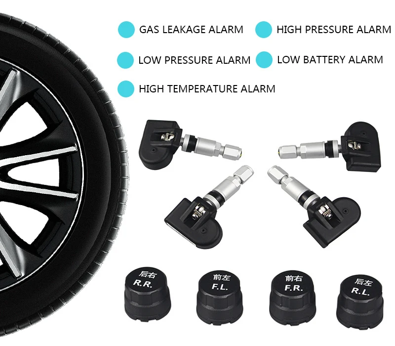 BLE TPMS автомобильный Bluetooth TPMS система сигнализации давления в шинах с 4 датчиками Поддержка Android и IOS Телефон