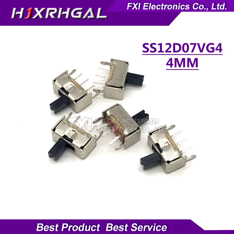 20 шт. тумблер SS12D07VG4 небольшой тумблер с кронштейном 5PIN 2 файла ручка высокая 4 мм