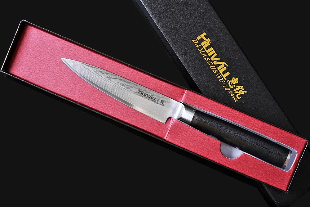 Huiwilljapanese takefu VG10 дамасской стали нож santoku комплект нож шеф-повара набор