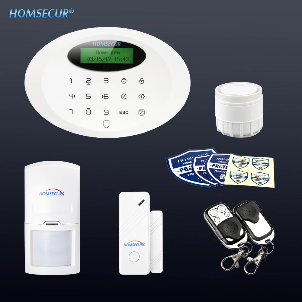 Беспроводная GSM SMS система домашней сигнализации HOMSECUR с автоматическим набором
