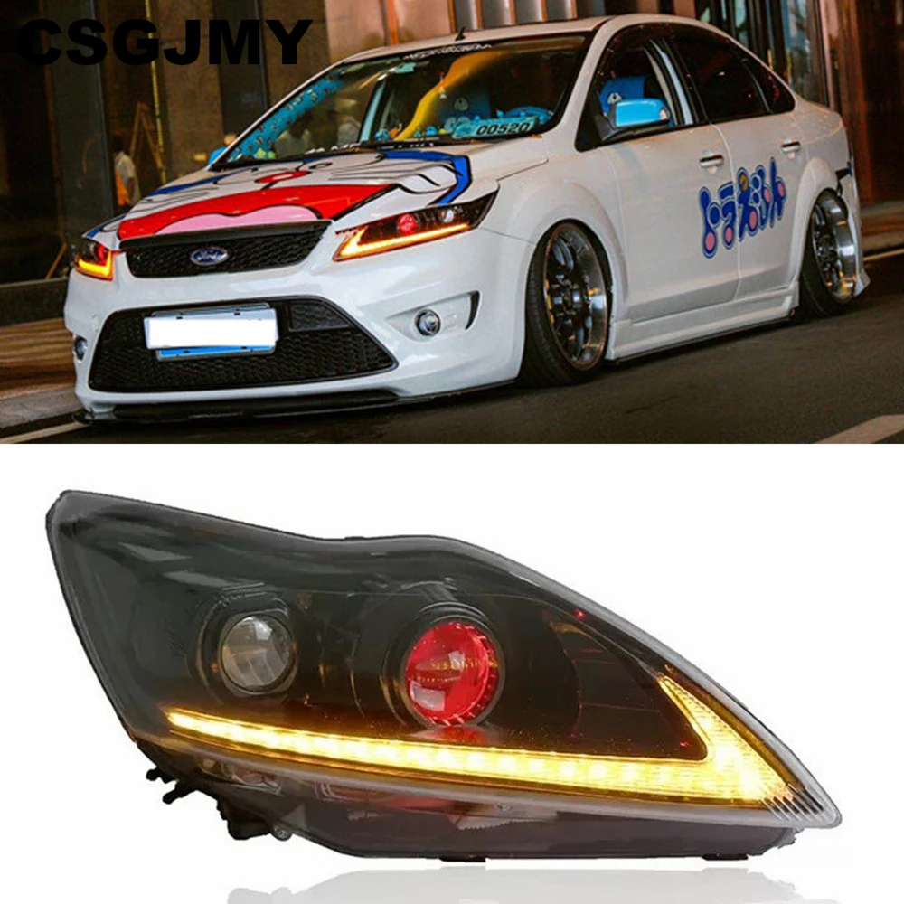 2 шт. светодиодный фары для Ford Focus 2009 2010 2011 светодиодный автомобильный фонарь ангельские глазки ксенон HID комплект Противотуманные фары светодиодный дневные ходовые огни