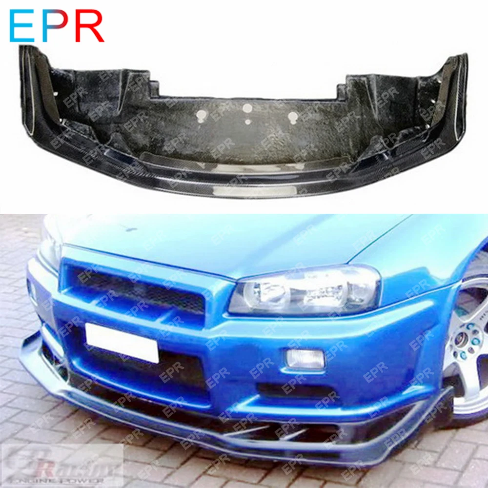 Для Nissan Skyline R34 GTR углеродное волокно авто выбор передняя часть губ комплект