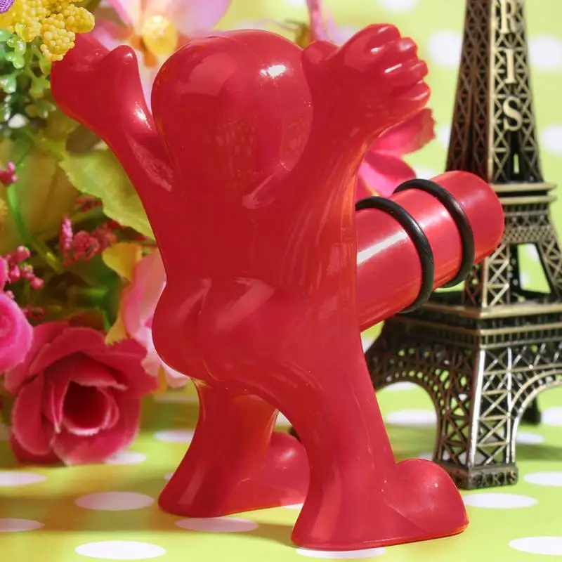 Новый Творческий Кухня Бар Красный Fun Счастливый Человек Форма Пиво Сода Бутылки