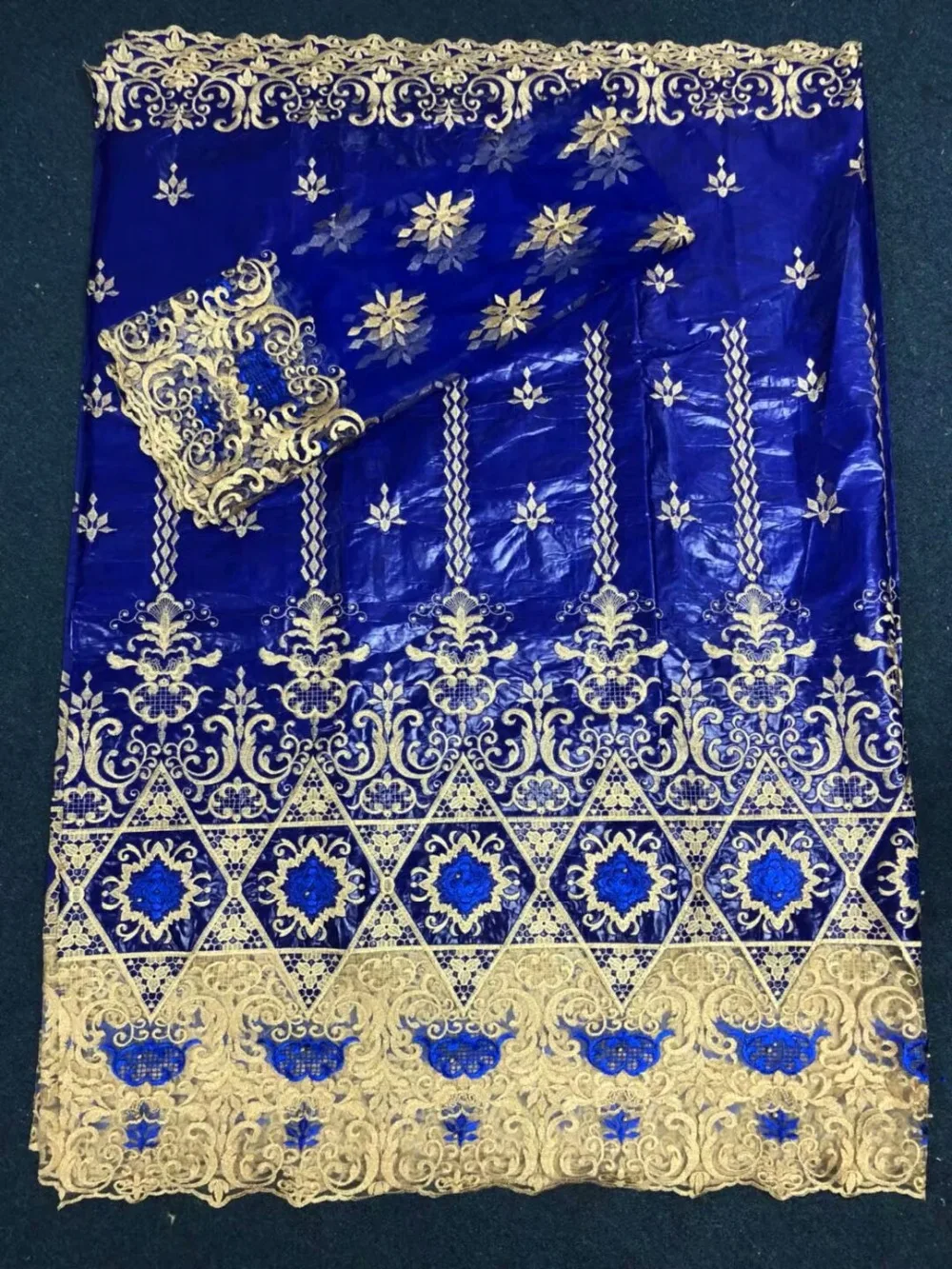 KER YILI Синий Желтый Красный Новый Шелковый Базен кружевная ткань бусы африканская