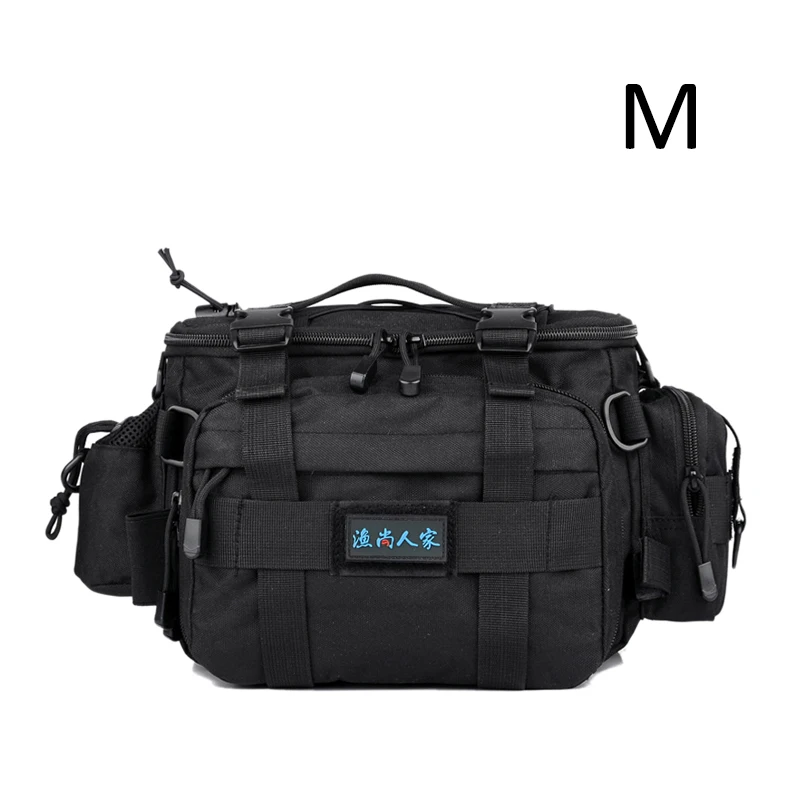 M Black Новая сумка для рыбы, многофункциональный карманный мужской рюкзак для путешествий, сумка на плечо, камуфляжная тактическая ручная сумка XA28G - Цвет: M Black