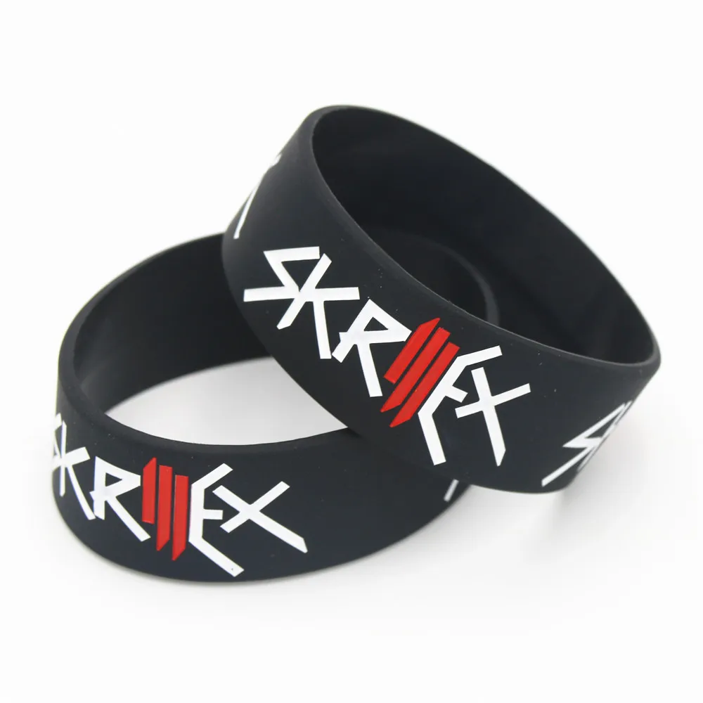 Силиконовый браслет SKRILLEX 1 шт. широкий черный резиновый и браслеты для музыки