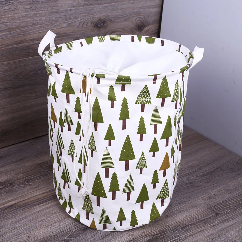 

Foldable Laundry Basket Bag Pine Pattern Cloth Fabric Laundry Basket Dirty Clothes Hamper Kid Toy Organizer Holder Pouch Bag CF3
