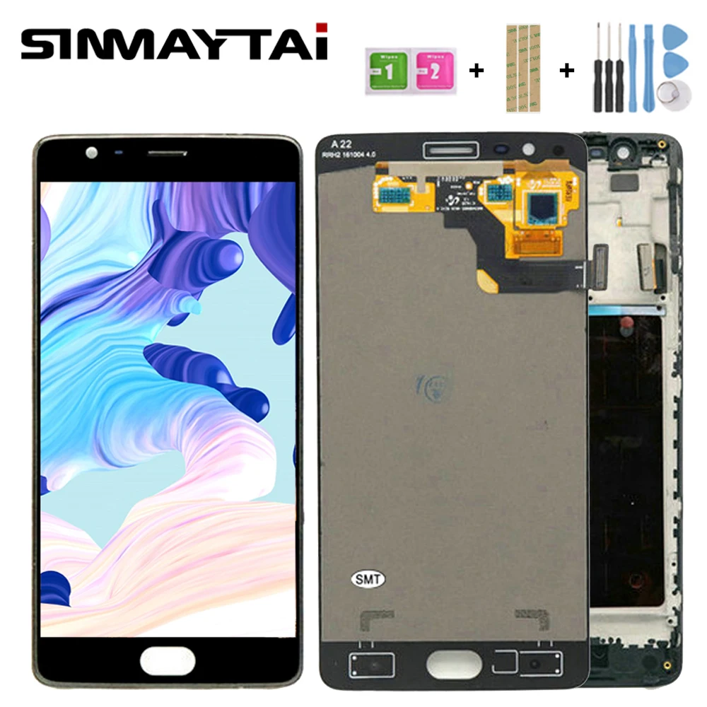 100% протестированный ЖК-дисплей A3000 для oneplus 3 A3003 сенсорный экран дигитайзер