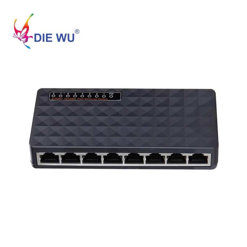 DIEWU 8 Порты и разъёмы коммутатор для высокоскоростной сети Ethernet 10/100 Мбит сетевой
