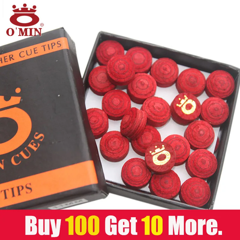 10 Pcs/lot Snooker Billiard Accessories Omin Red Cues Tip 10mm China 2016 | Спорт и развлечения