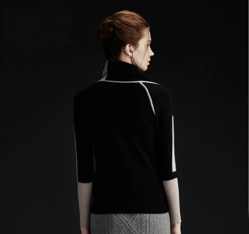 100 cashmere sweater women Black Pullover Turtleneck Solid Natural Fabric High Quality Free Shipping | Женская одежда